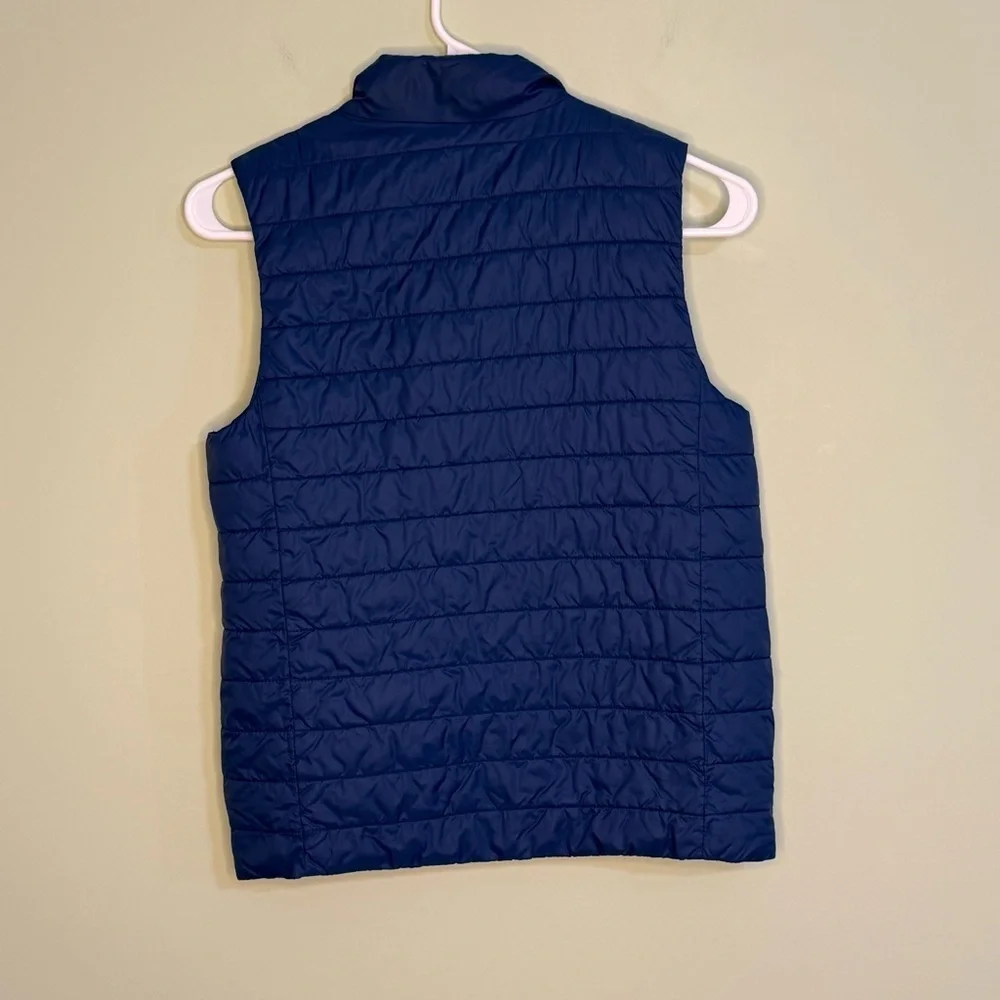 Lands' End Navy Blue womans M lightweight quilted vest side pockets layering‎